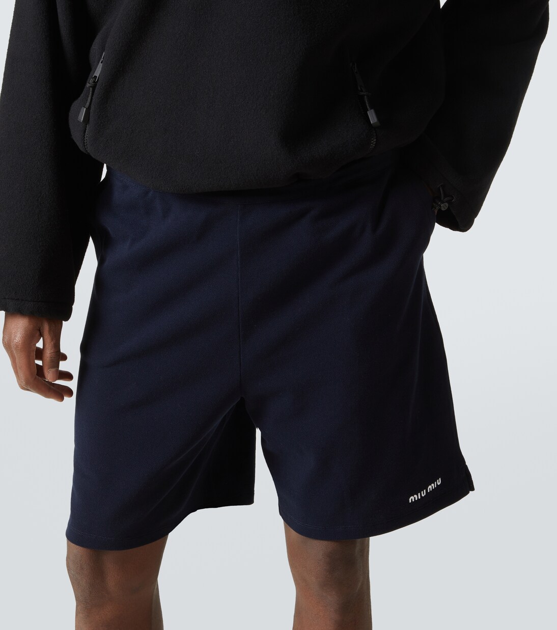 저지 코튼 버뮤다 쇼츠 | Miu Miu