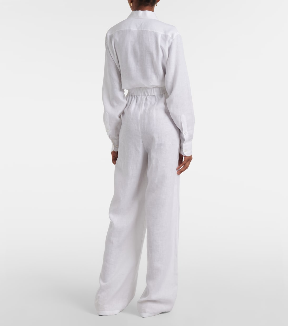 Weite High-Rise-Hose Valerio aus Leinen | Loro Piana