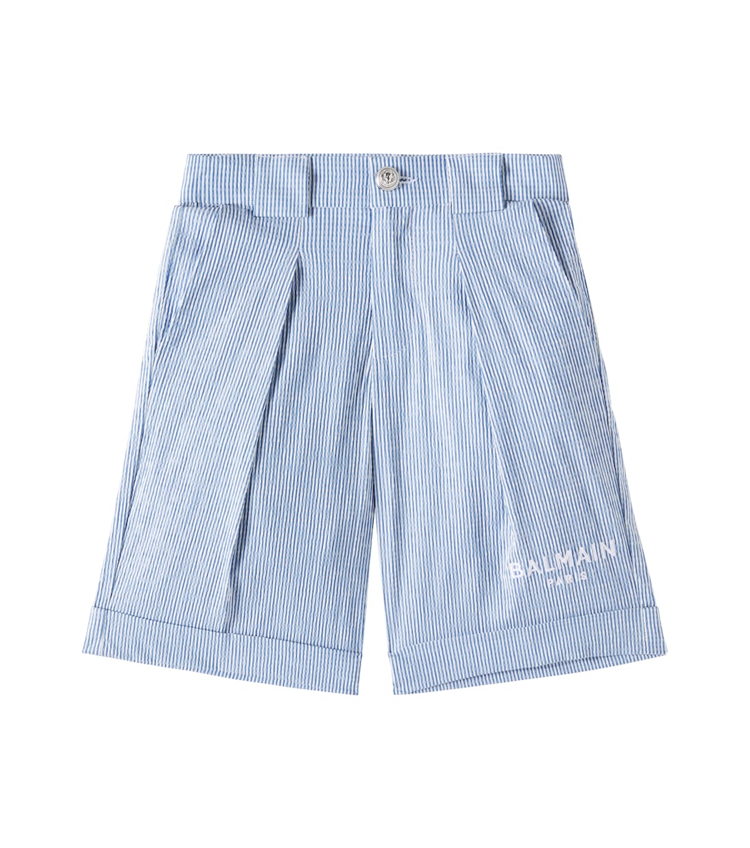 Logo cotton-blend Bermuda shorts | Balmain Kids
