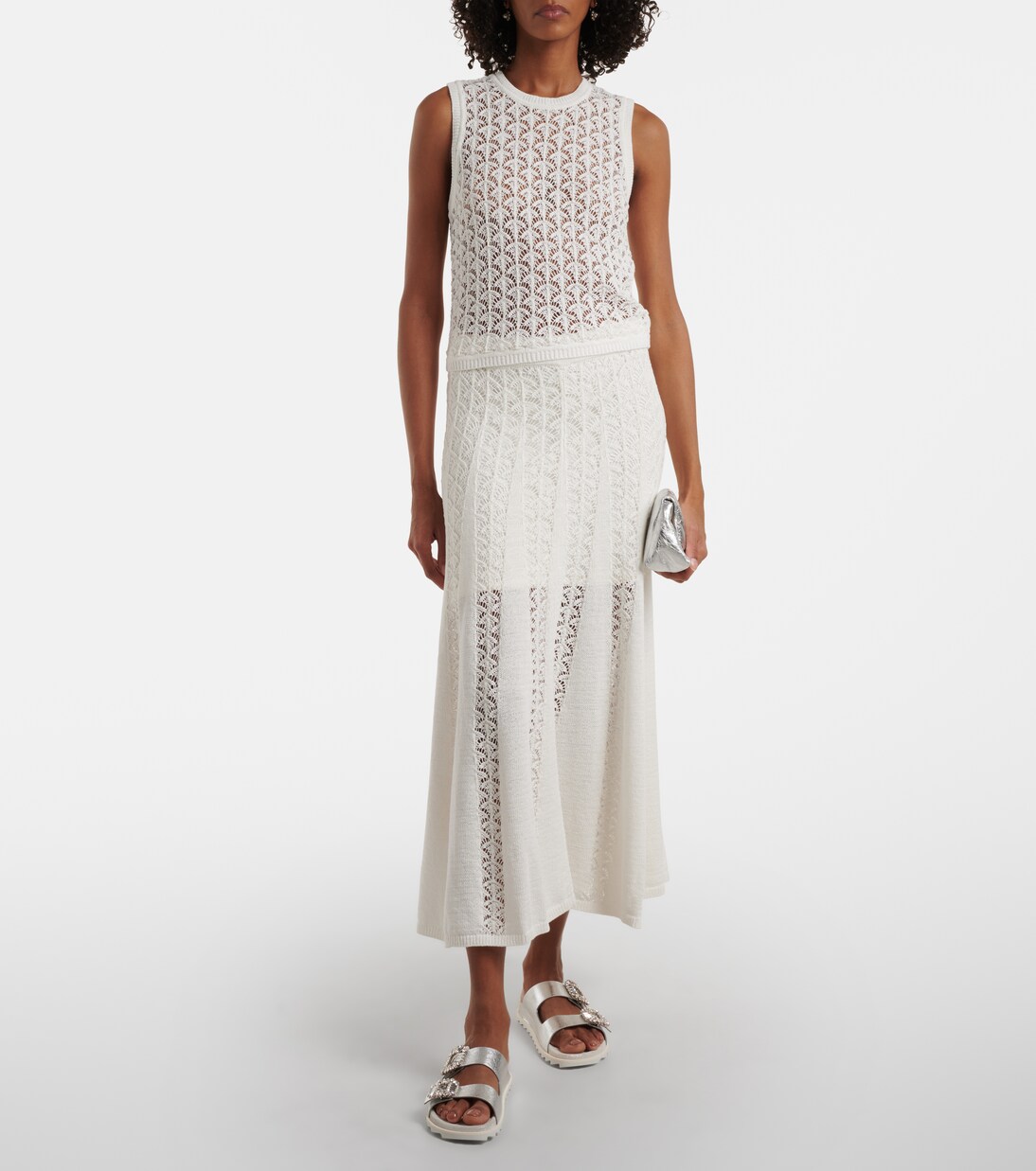 Verzierte Sandalen aus Metallic-Leder | Roger Vivier