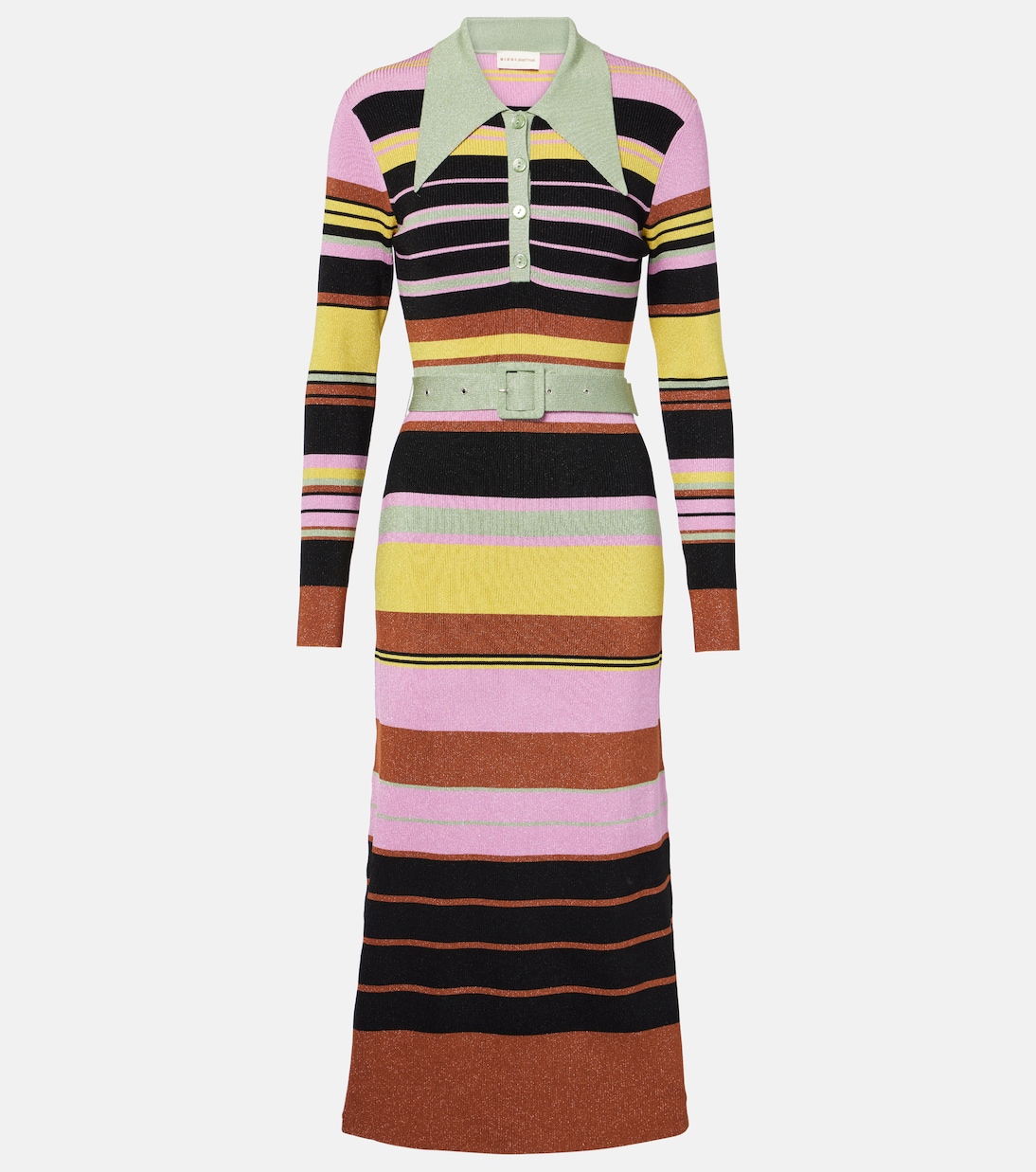 Striped metallic midi dress | Rixo