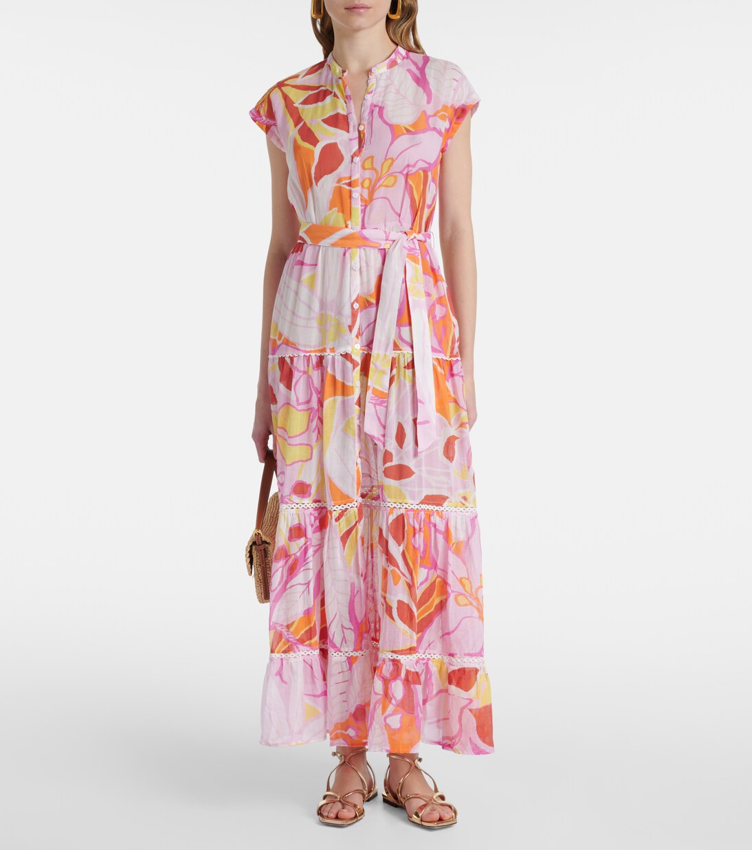 Bedrucktes Midikleid Kora aus Baumwolle | Poupette St Barth