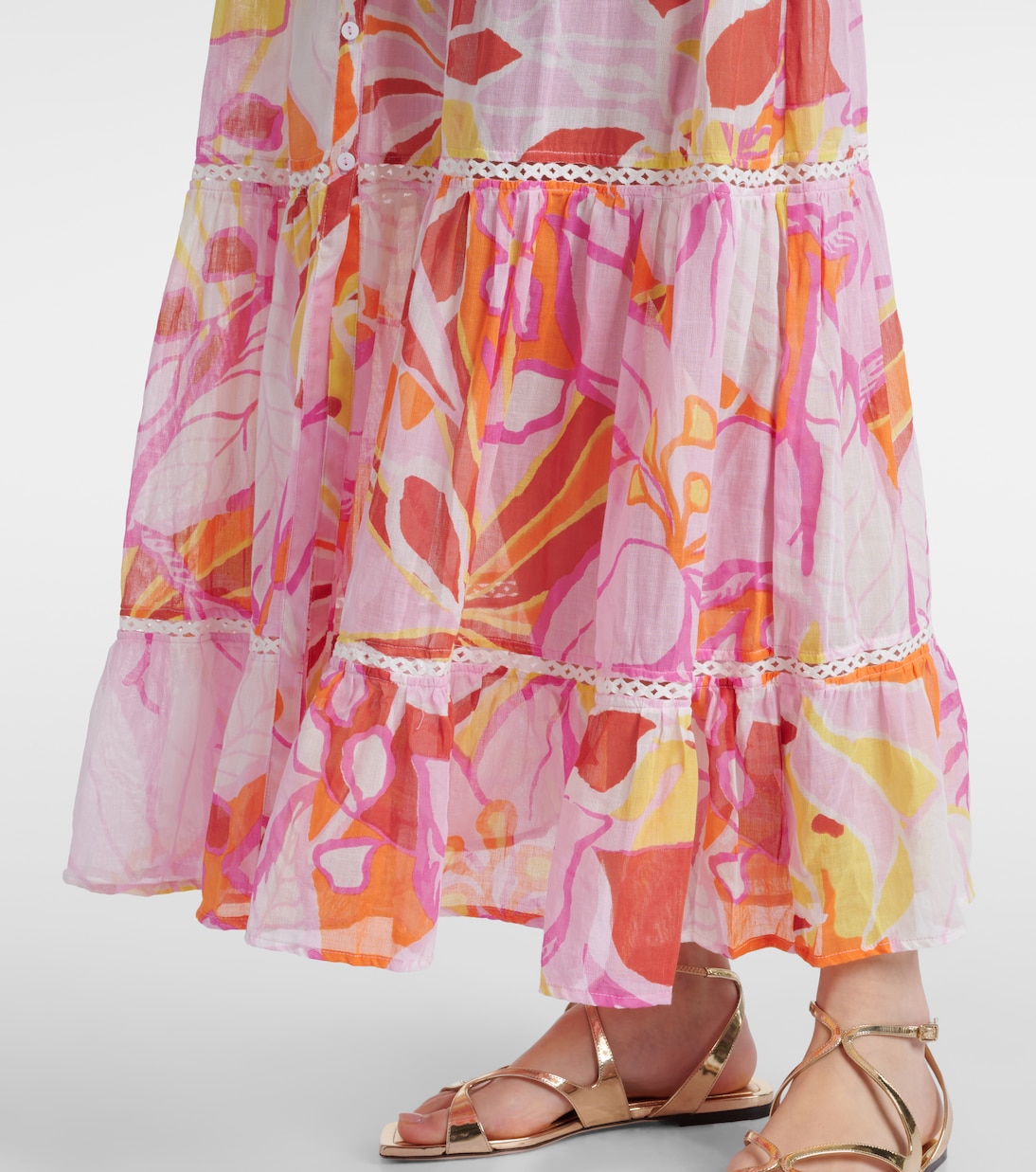 Bedrucktes Midikleid Kora aus Baumwolle | Poupette St Barth