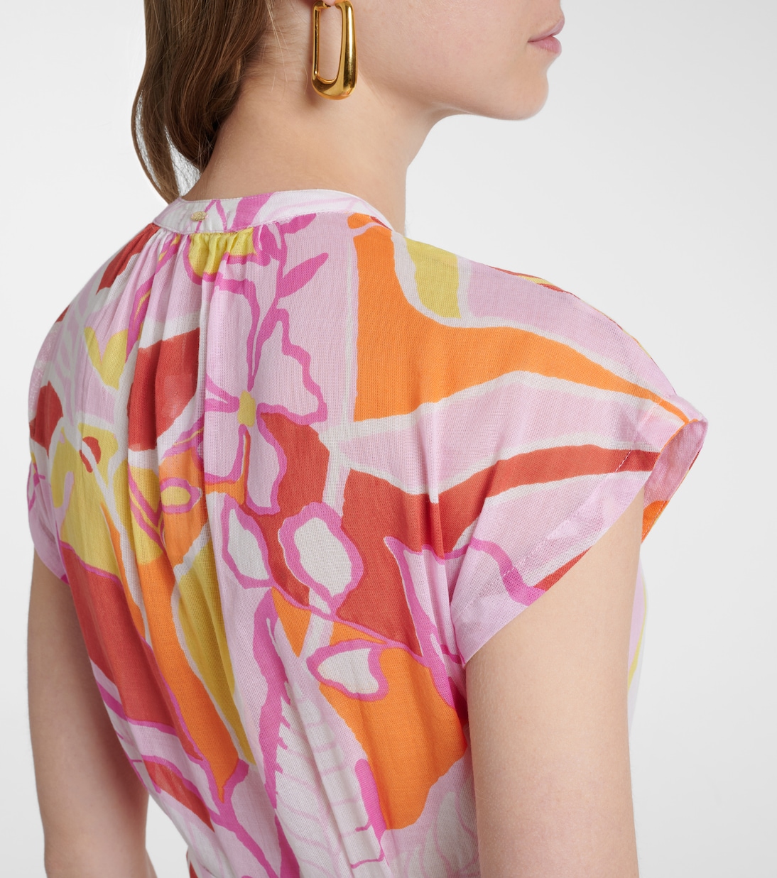 Bedrucktes Midikleid Kora aus Baumwolle | Poupette St Barth