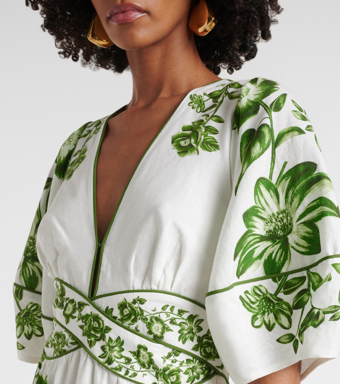 Robe midi Blue Yard en lin mélangé | Farm Rio