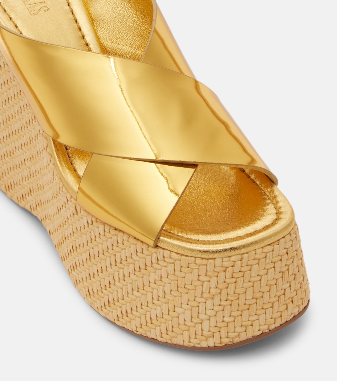 Wedge-Sandalen Mara aus Metallic-Leder | Paris Texas
