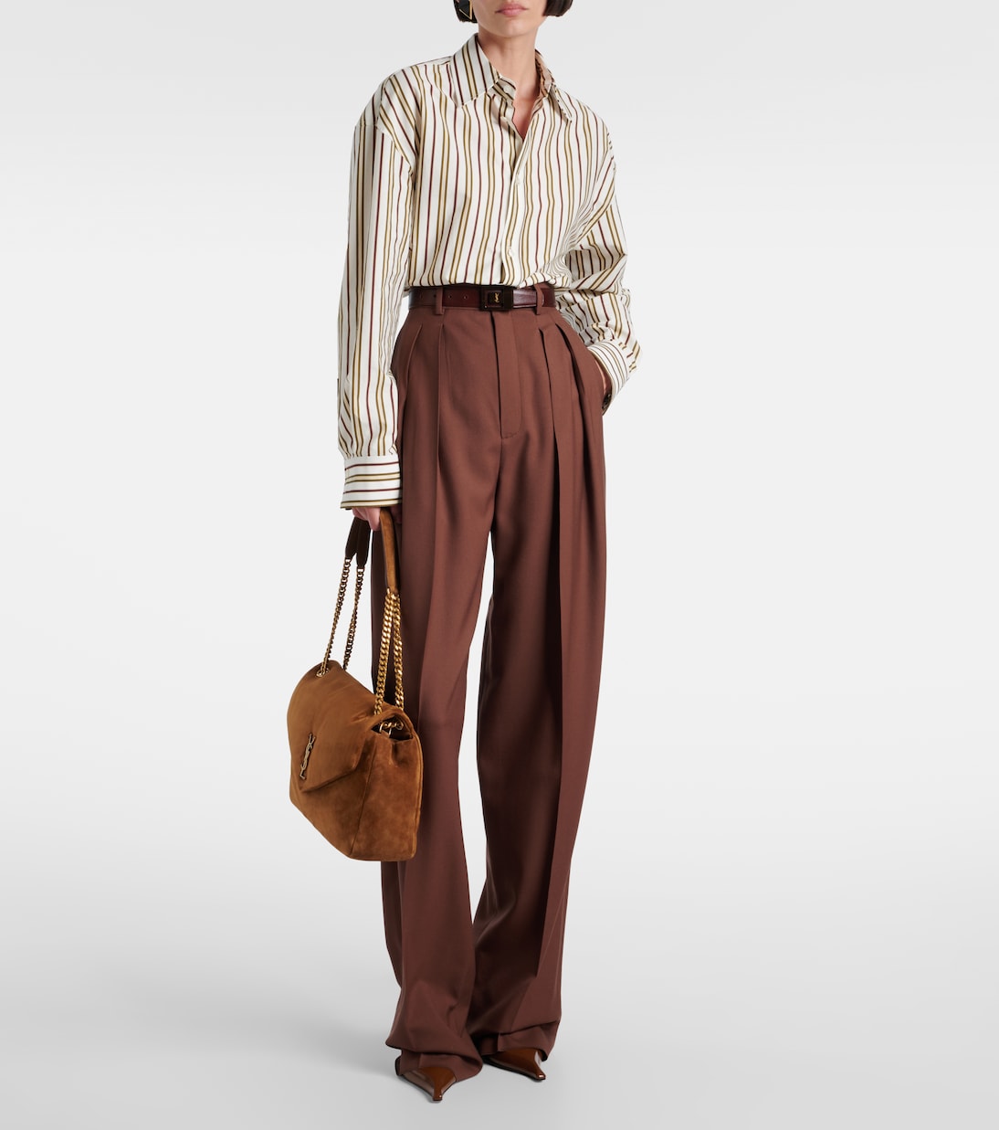 Calypso Large suede shoulder bag | Saint Laurent