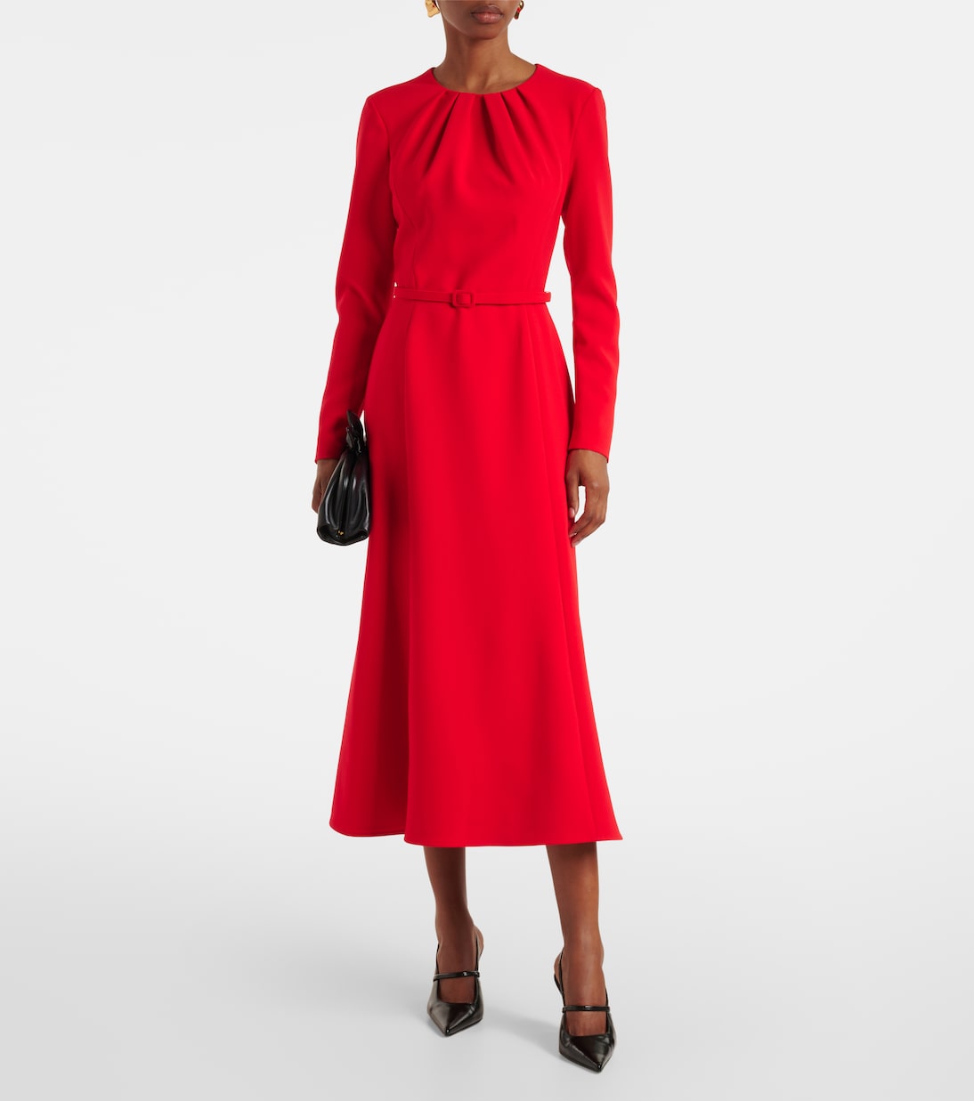 Belted crêpe midi dress | Carolina Herrera