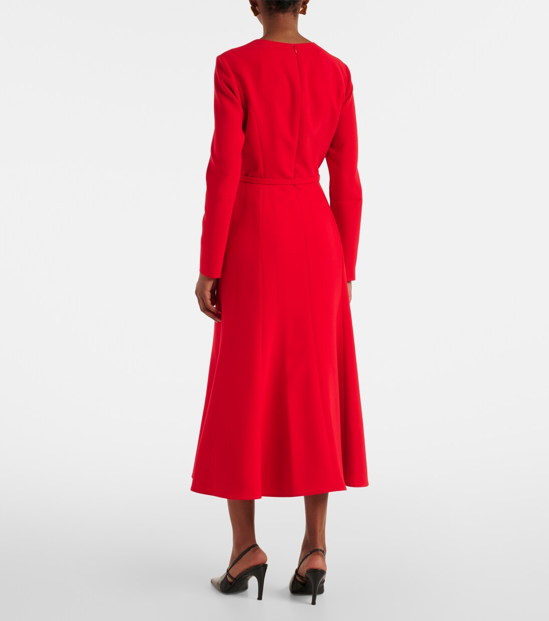 Belted crêpe midi dress | Carolina Herrera