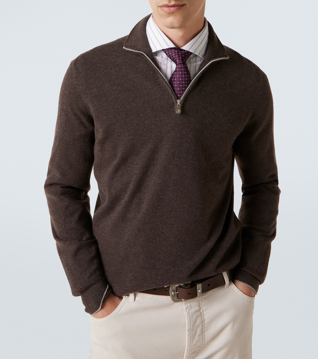 Cashmere half-zip sweater | Brunello Cucinelli