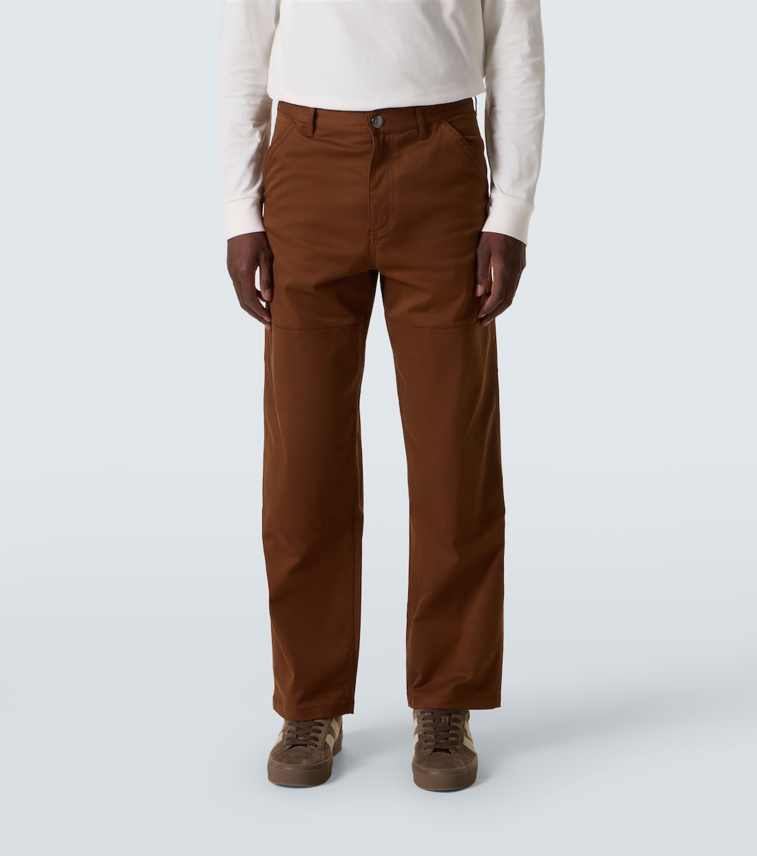 Cotton-blend gabardine straight pants | Moncler