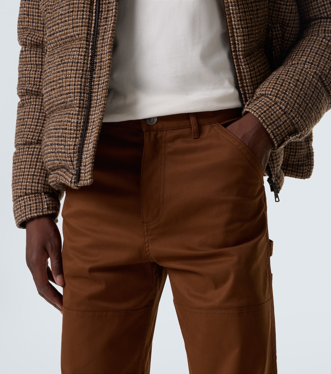 Cotton-blend gabardine straight pants | Moncler