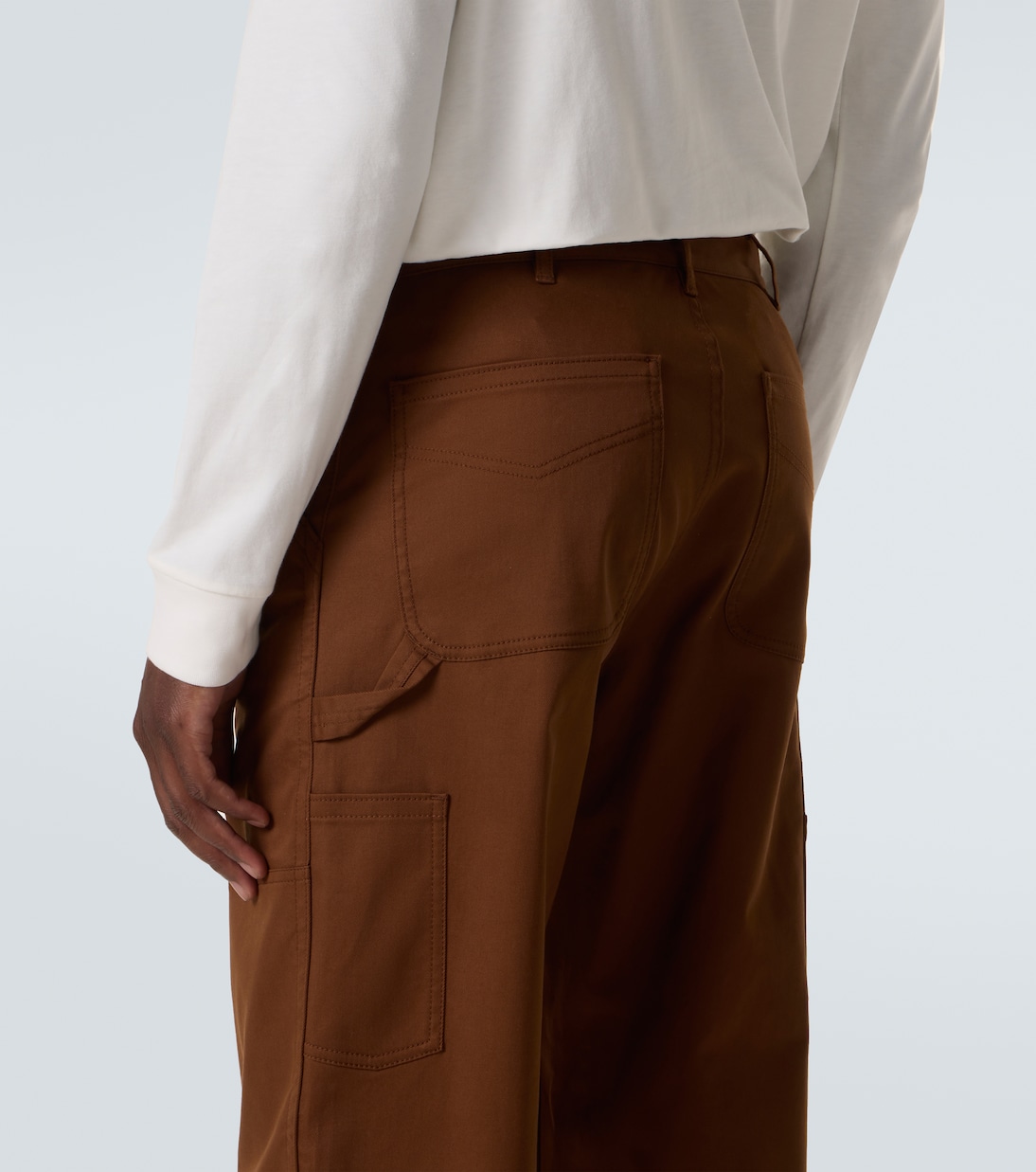 Cotton-blend gabardine straight pants | Moncler