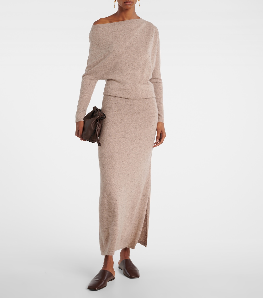 Vestido largo Kasos de cachemir drapeado | Altuzarra