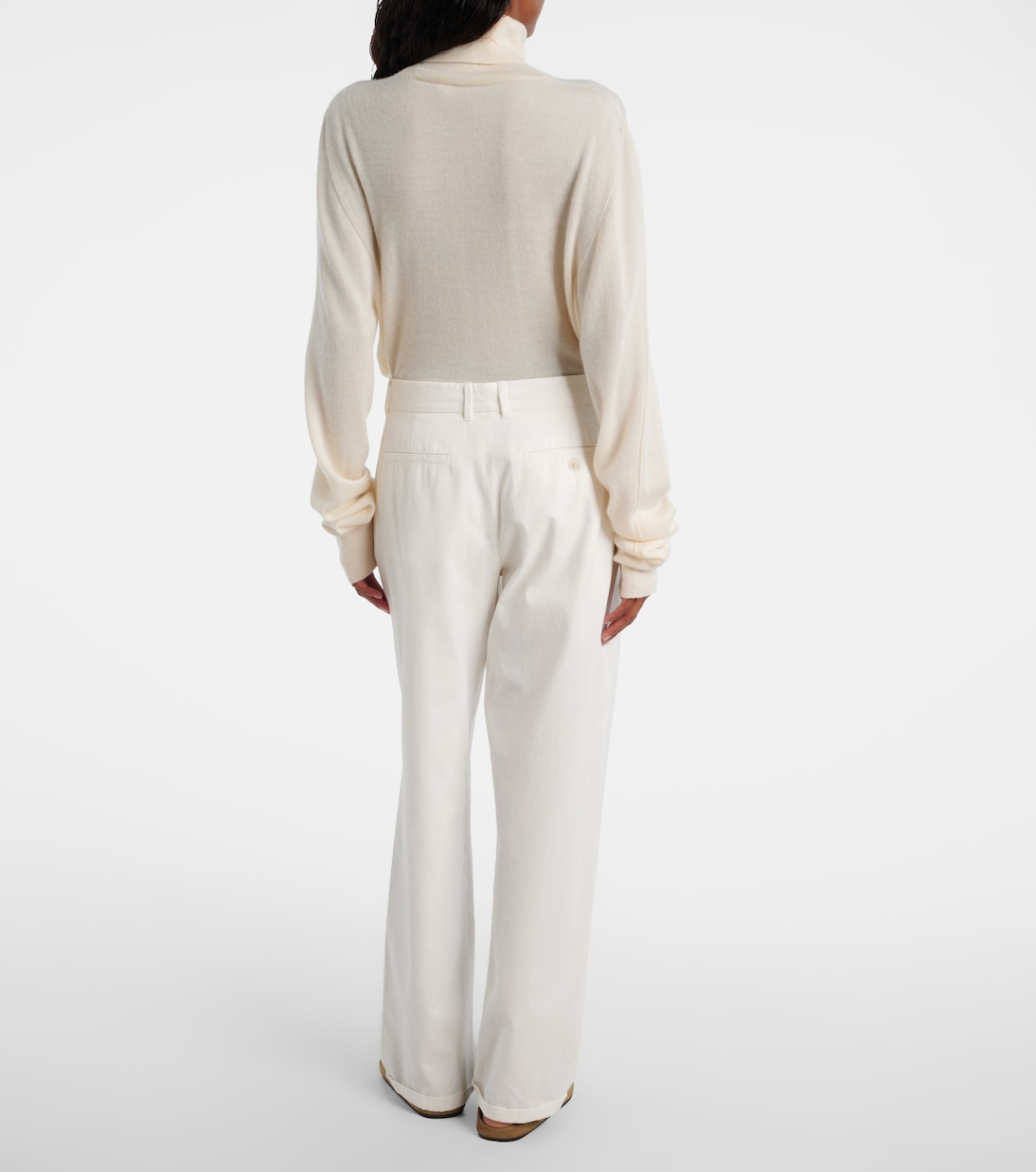 Neriah cotton and cashmere straight pants | The Row