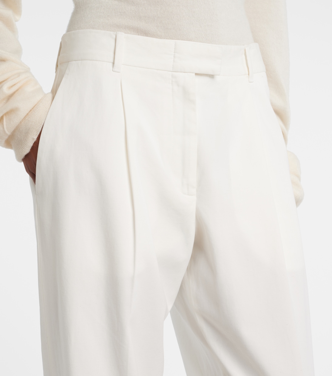 Neriah cotton and cashmere straight pants | The Row