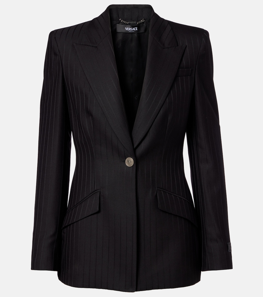Pinstripe virgin wool blazer | Versace