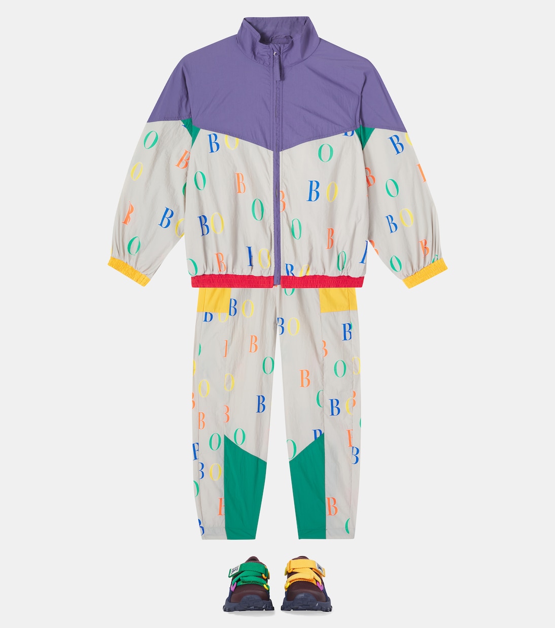 Logo printed colorblocked jacket | Bobo Choses