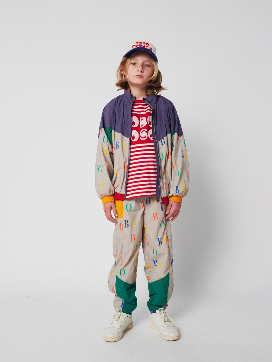 Logo printed colorblocked jacket | Bobo Choses