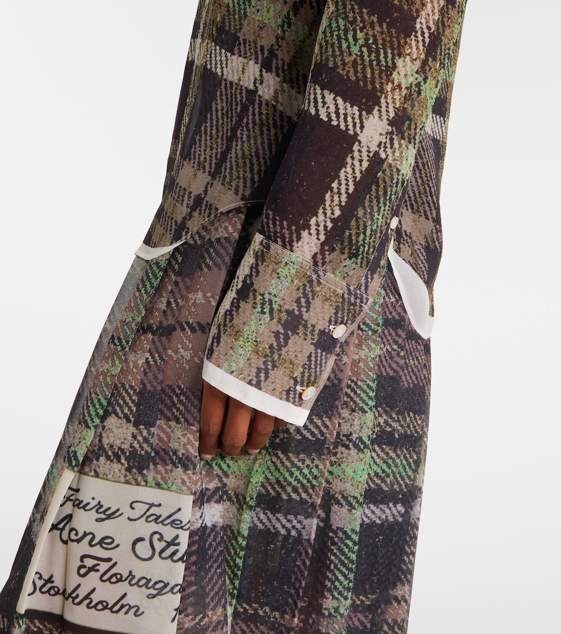 Blouse en soie à carreaux | Acne Studios