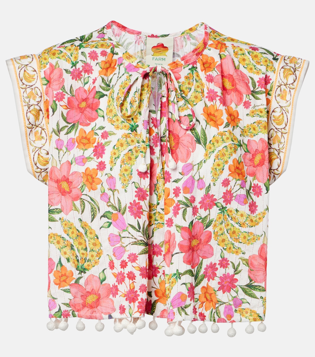 Banana Flowers printed cotton blouse | Farm Rio