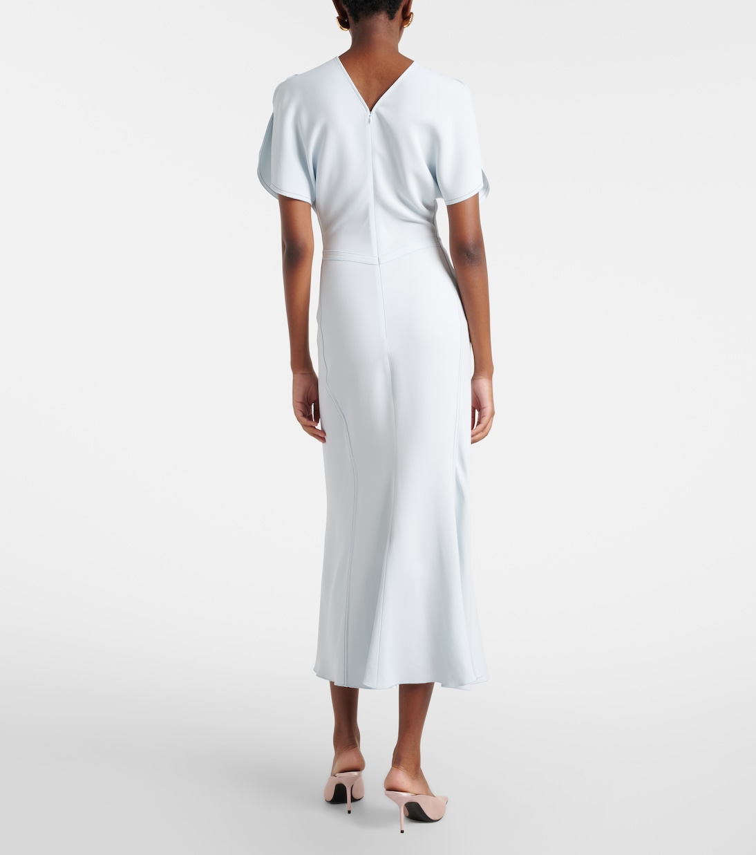 Vestido midi fruncido | Victoria Beckham