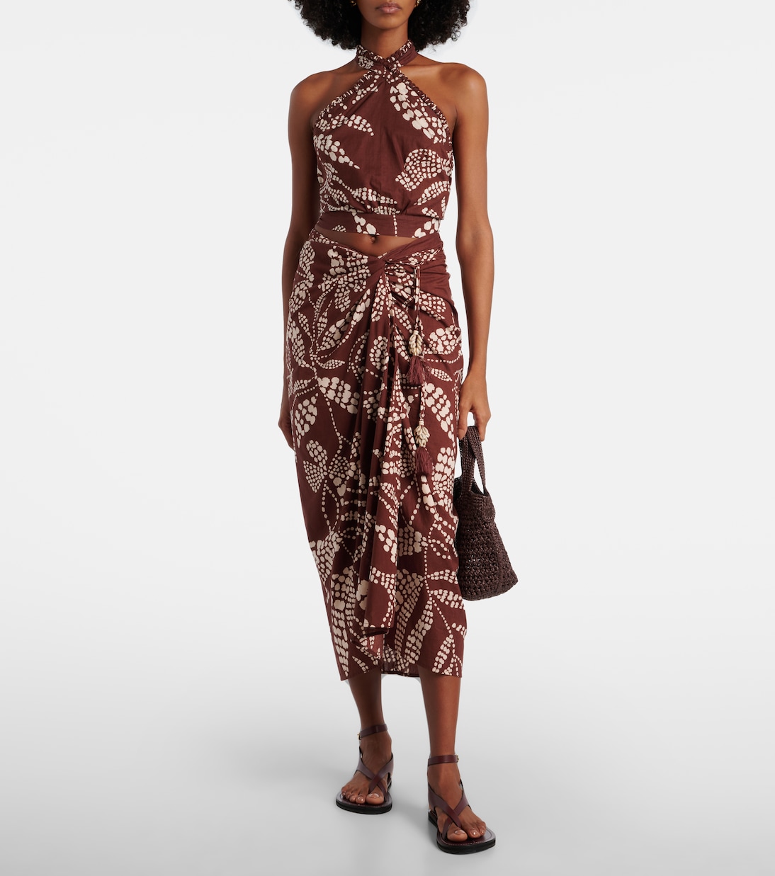 Uma printed cotton midi skirt | Poupette St Barth