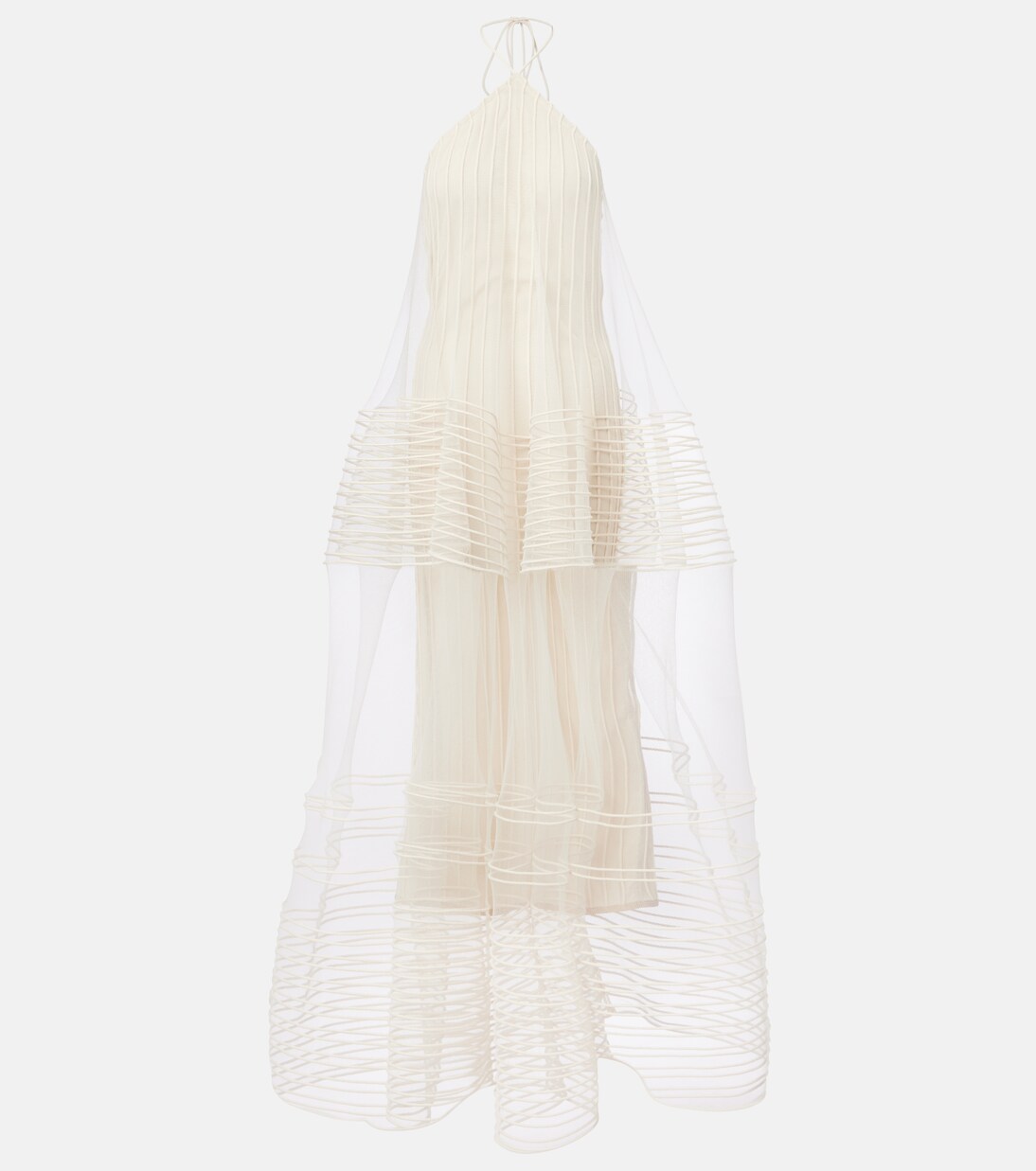 Epi halterneck tulle maxi dress | Jacquemus
