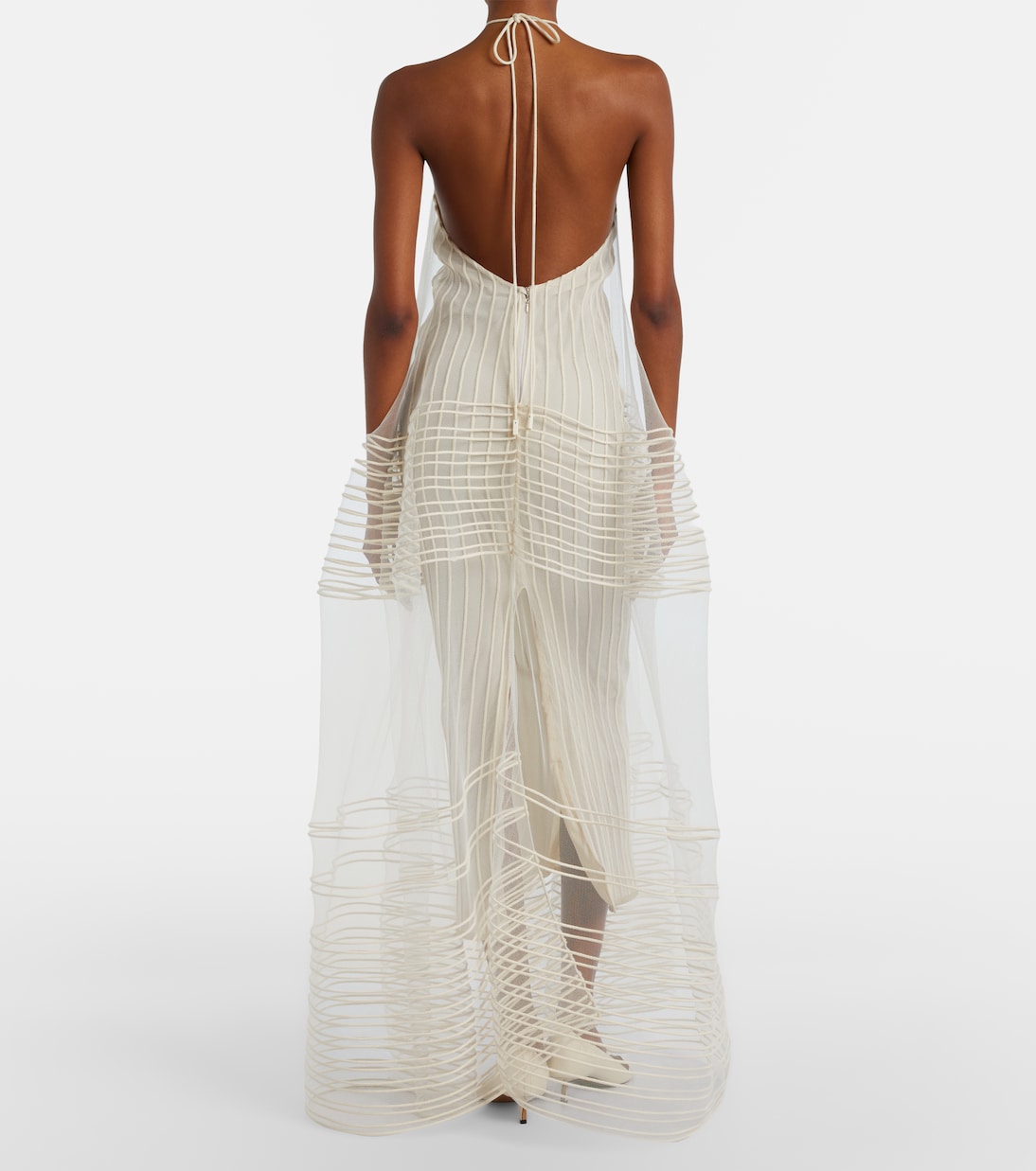 Epi halterneck tulle maxi dress | Jacquemus