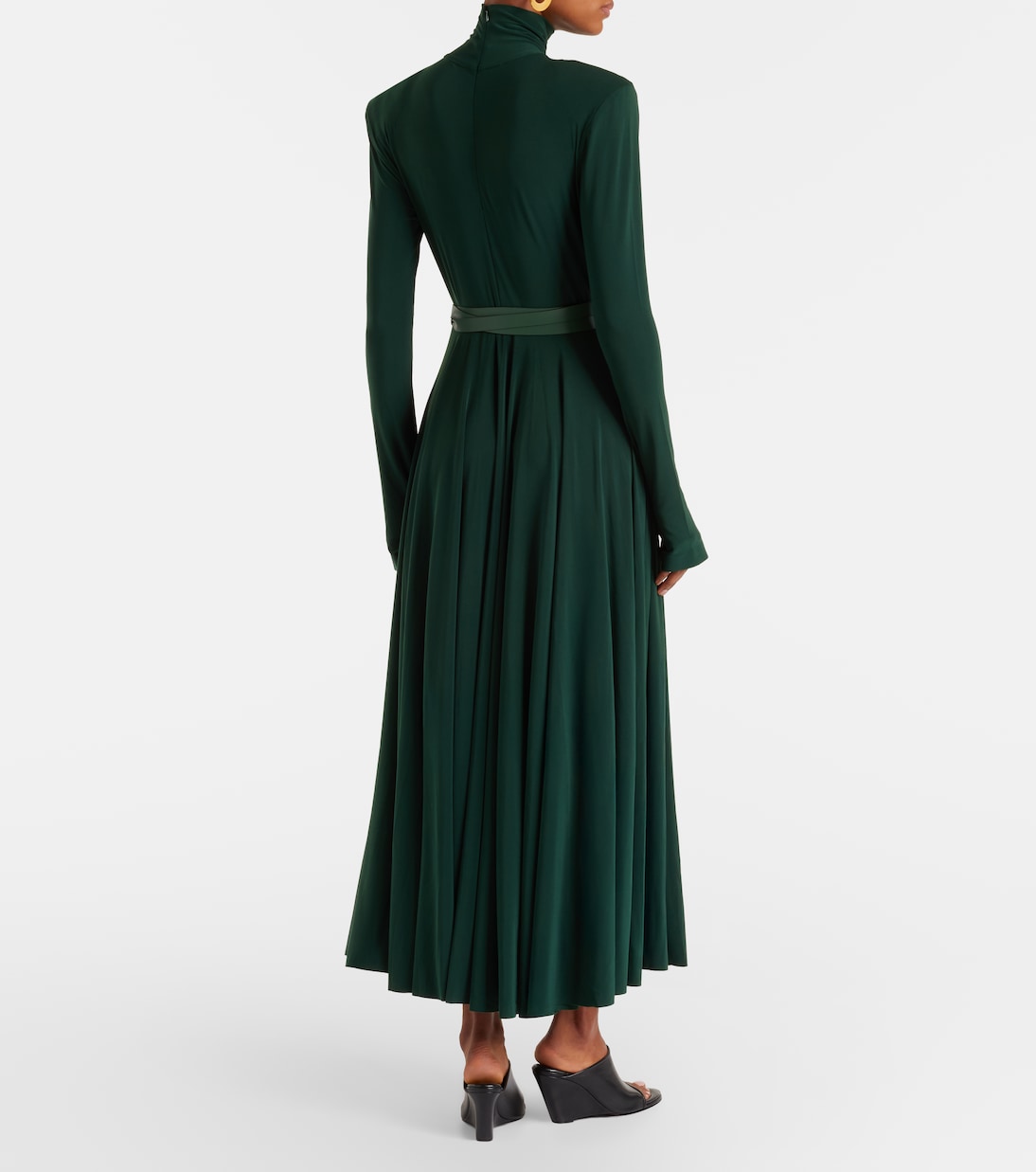 Belted pleated midi dress | Norma Kamali