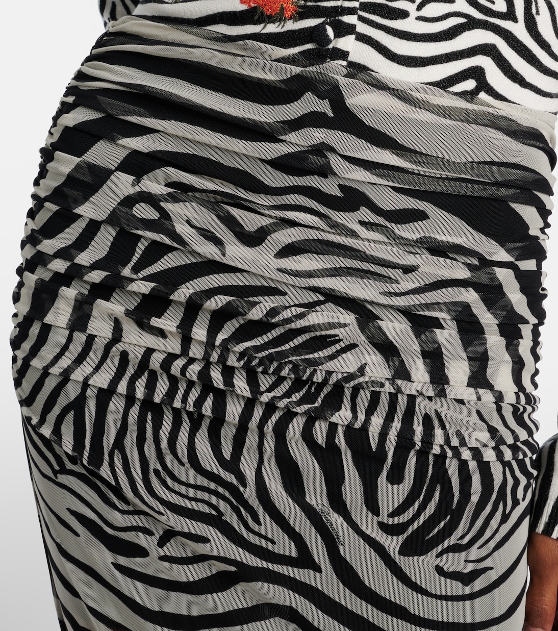 Printed sheer mesh midi skirt | Blumarine