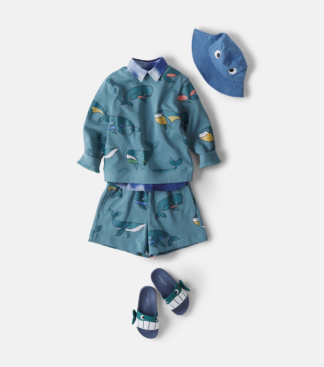 Set aus Sweatshirt und Shorts aus Baumwoll-Jersey | Stella McCartney Kids