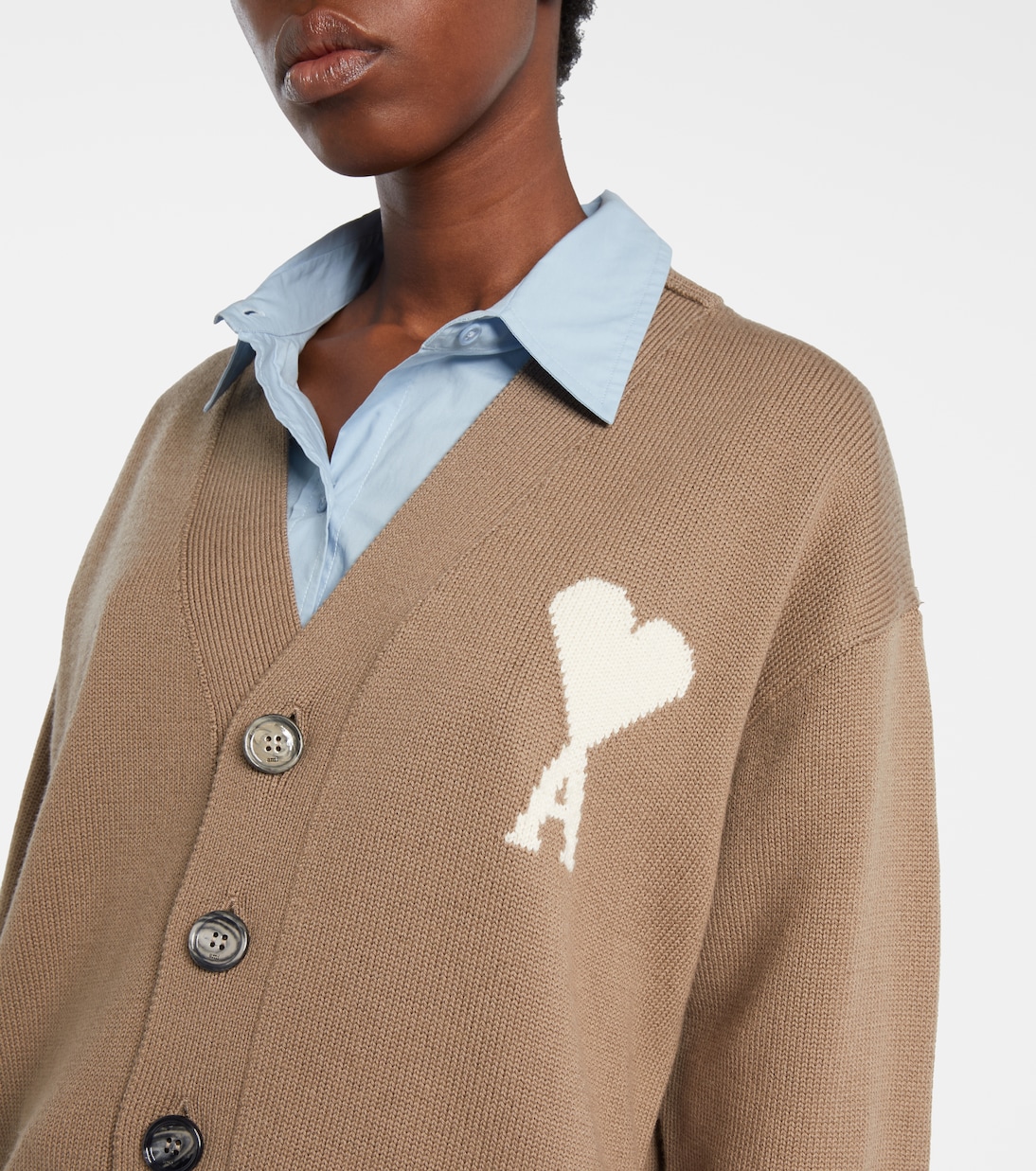 Cardigan Ami de Cœur aus Wolle und Baumwolle | Ami Paris