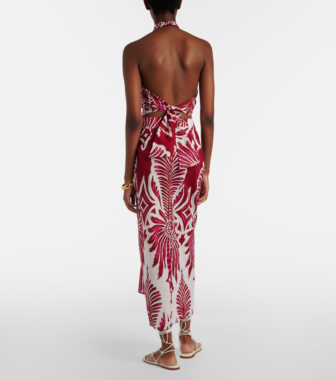 Uma floral gathered cotton midi skirt | Poupette St Barth