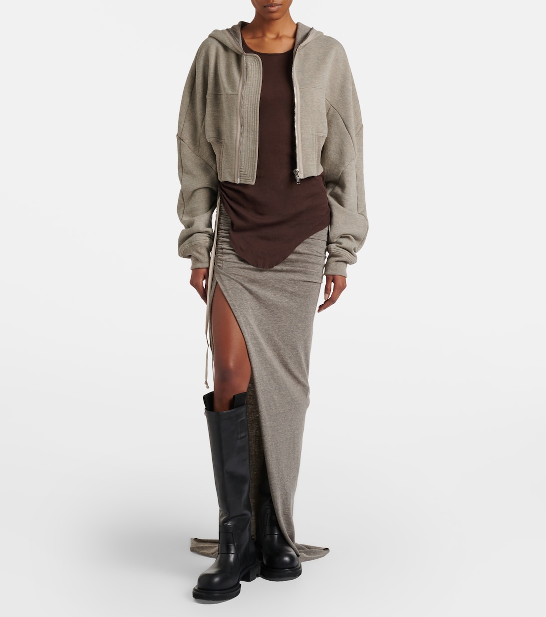 Cotton-blend jersey maxi skirt | Rick Owens