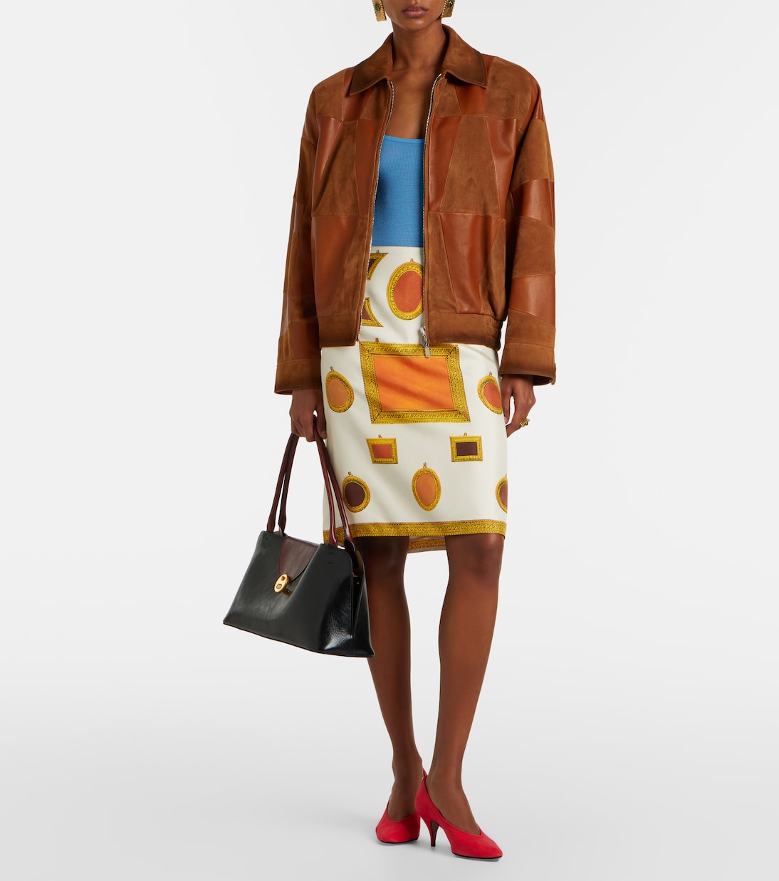 Blouson aus Leder und Veloursleder | Versace