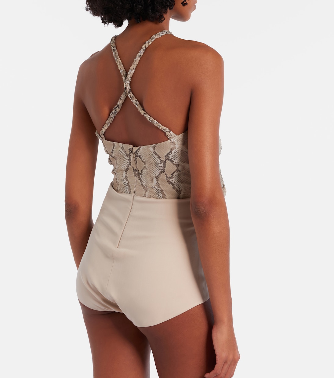 Snake-print silk chiffon halterneck maxi dress | Elie Saab