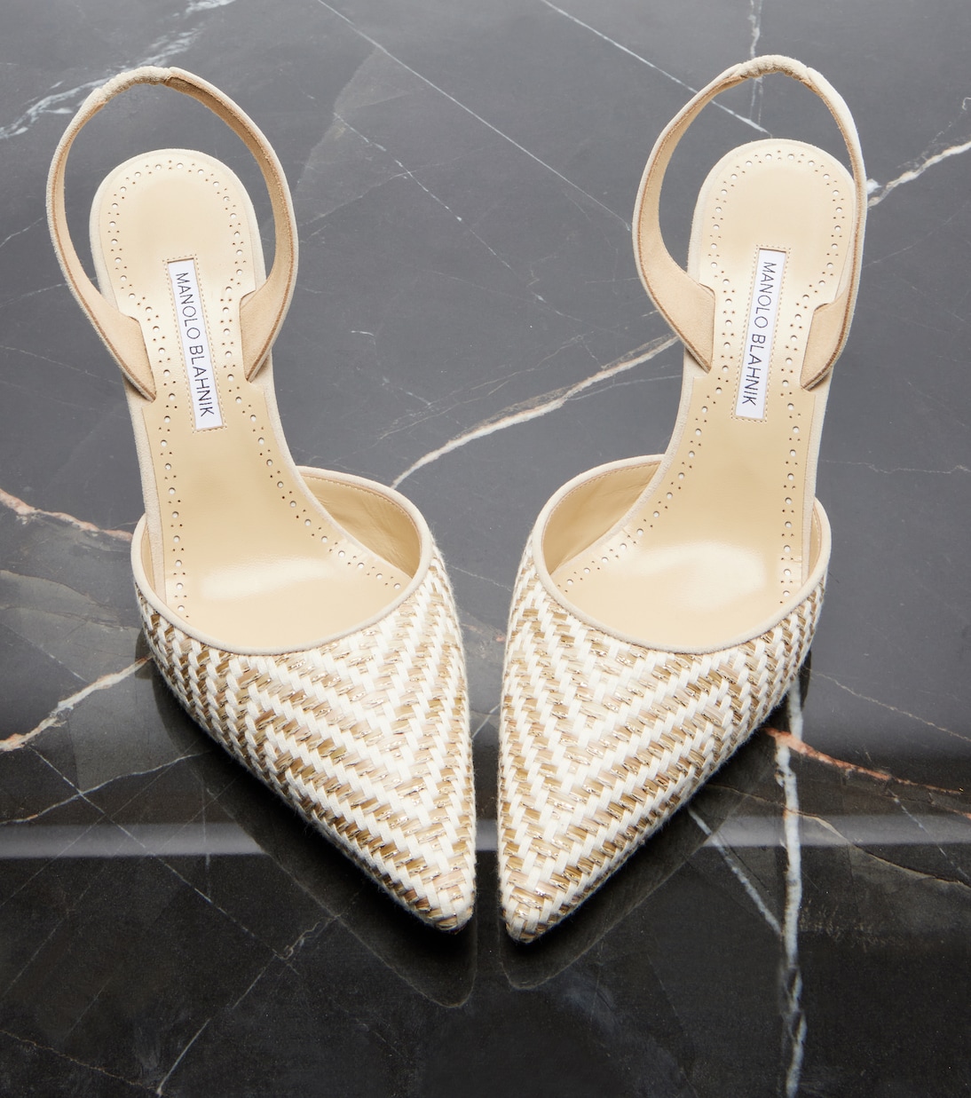 Carolyne woven slingback pumps | Manolo Blahnik