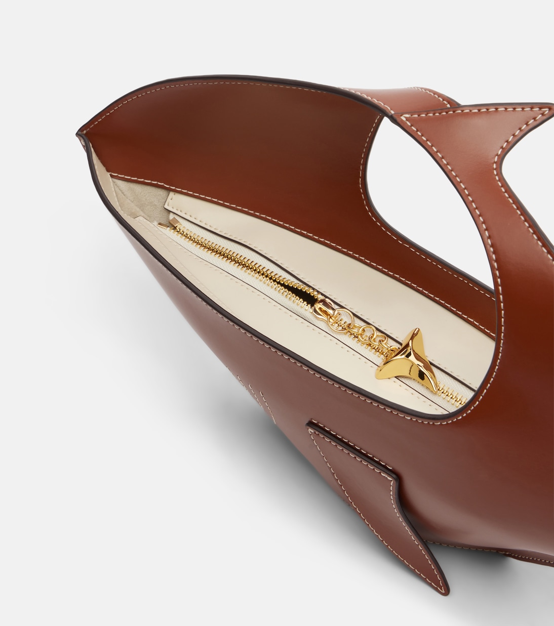 Shark leather top-handle bag | Staud