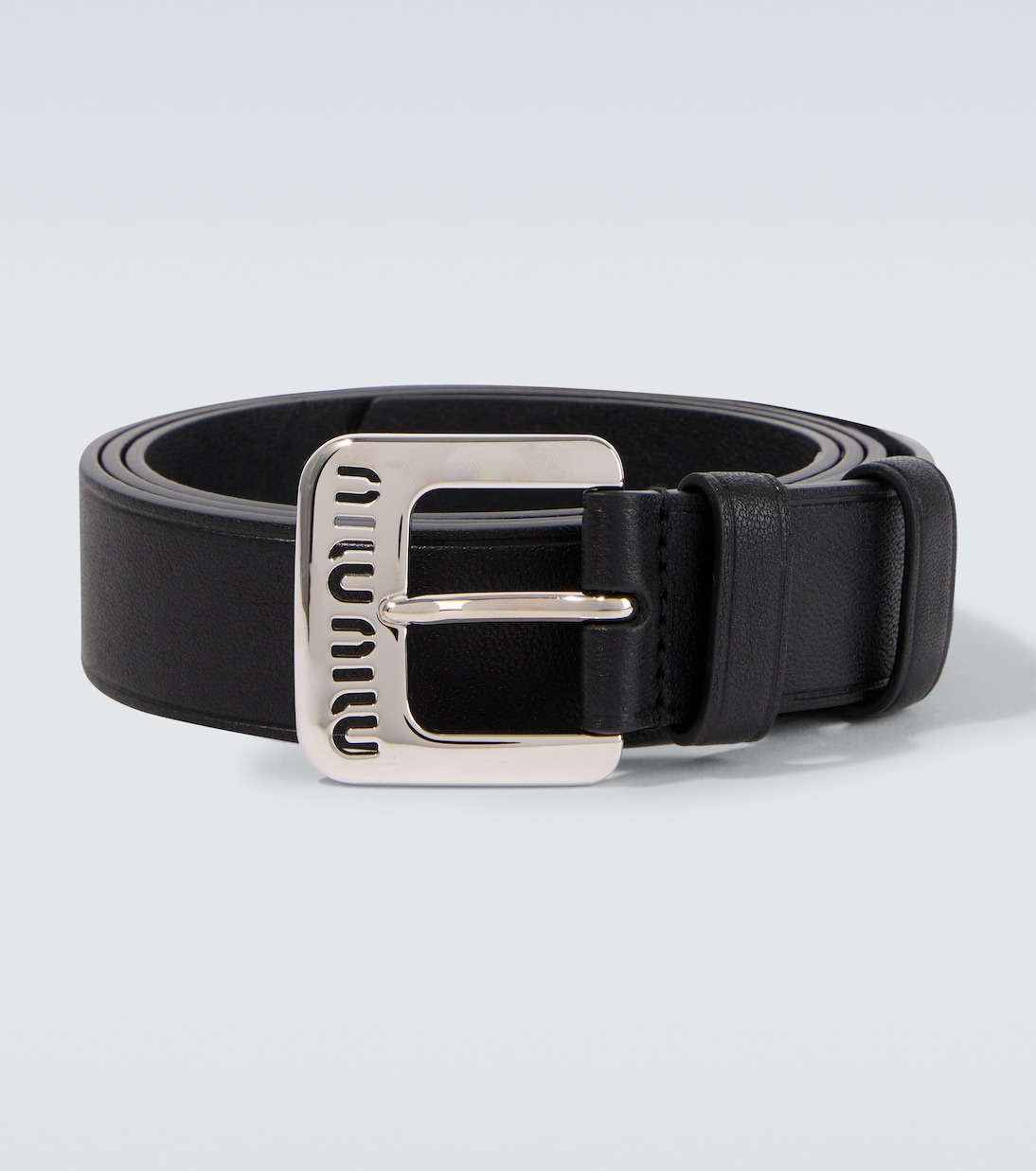 Logo leather belt | Miu Miu
