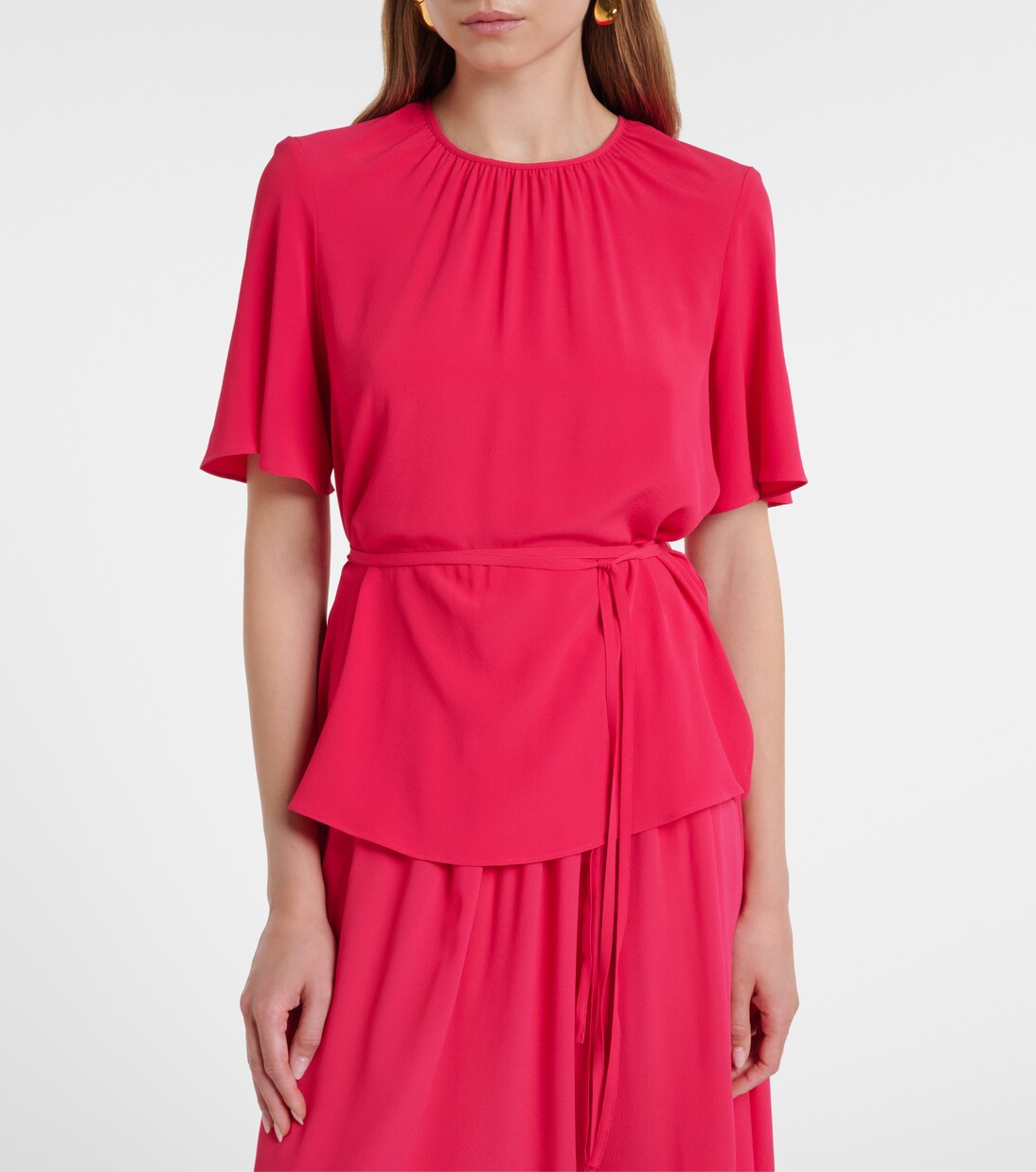Libby belted crêpe blouse | Joseph