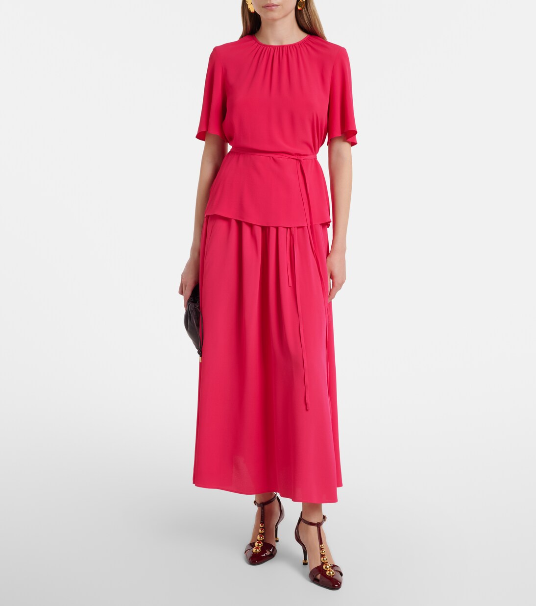 Libby belted crêpe blouse | Joseph