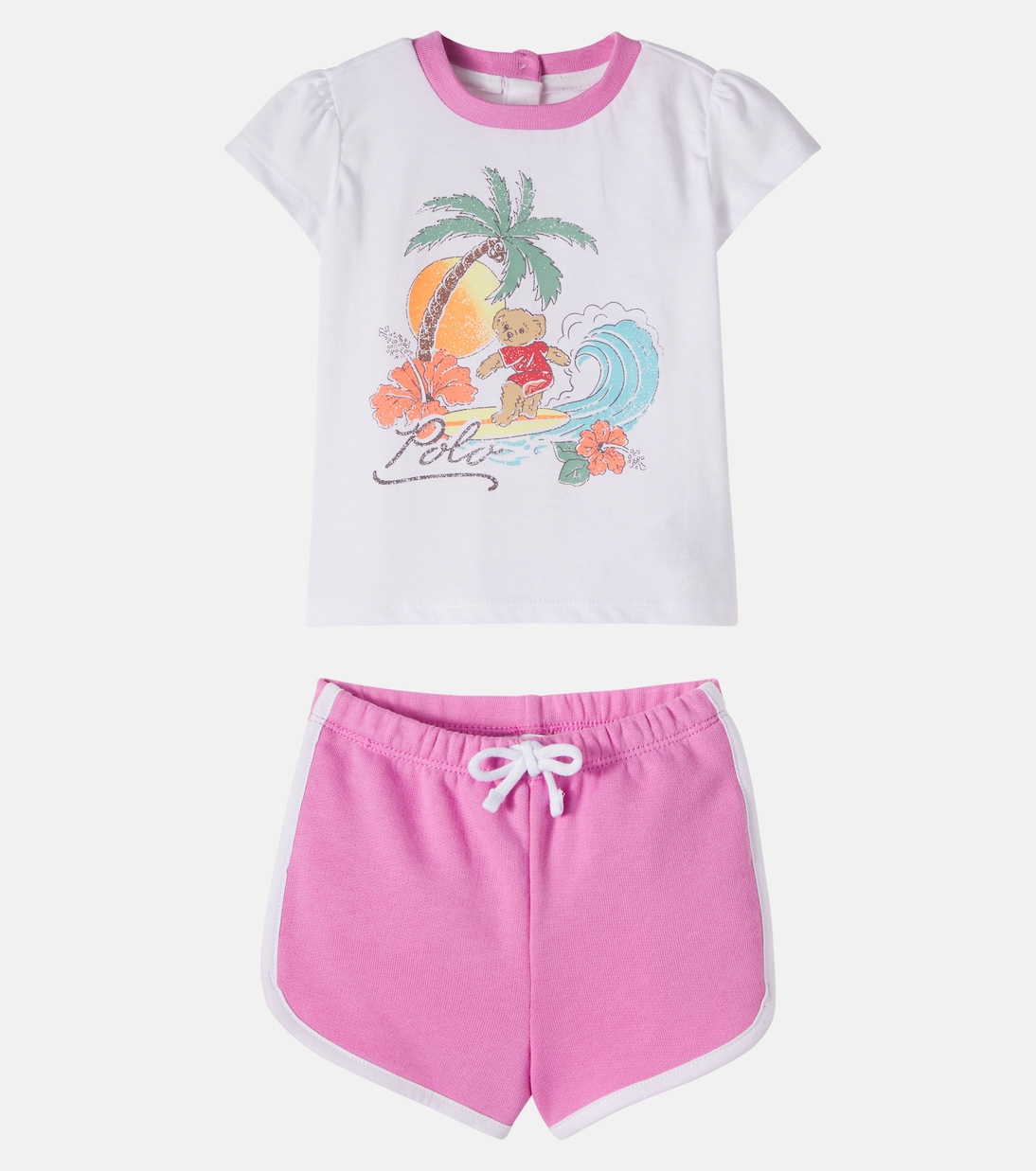 Baby Polo Bear cotton T-shirt and shorts set | Polo Ralph Lauren Kids