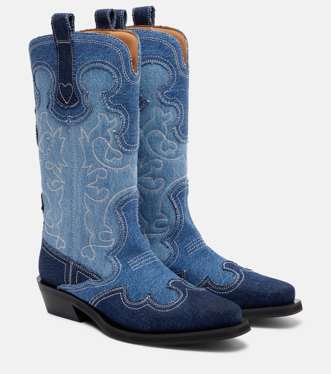 Denim cowboy boots | Ganni