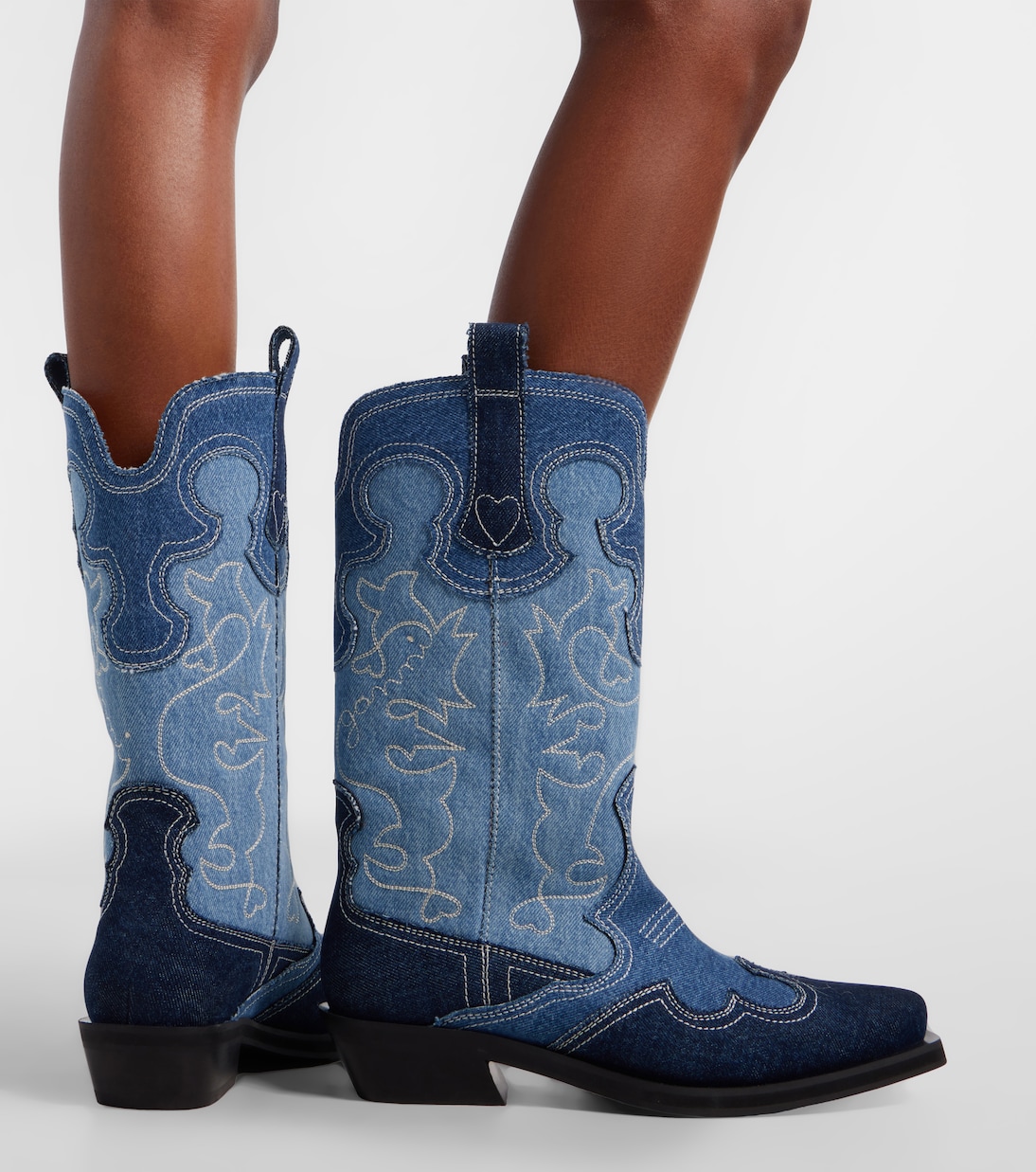 Denim cowboy boots | Ganni