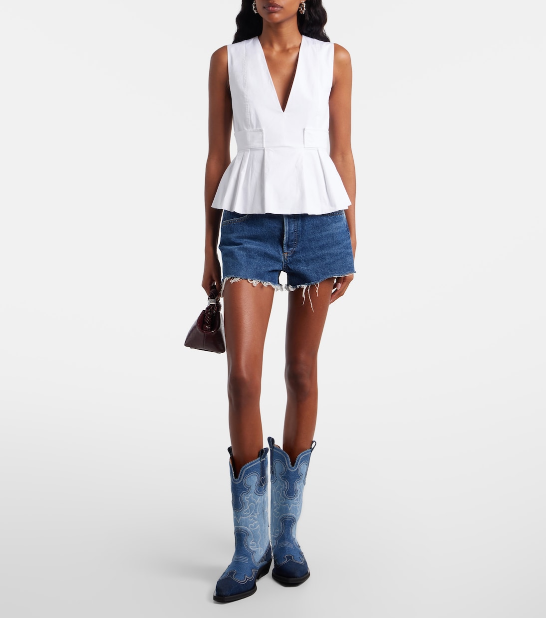 Denim cowboy boots | Ganni