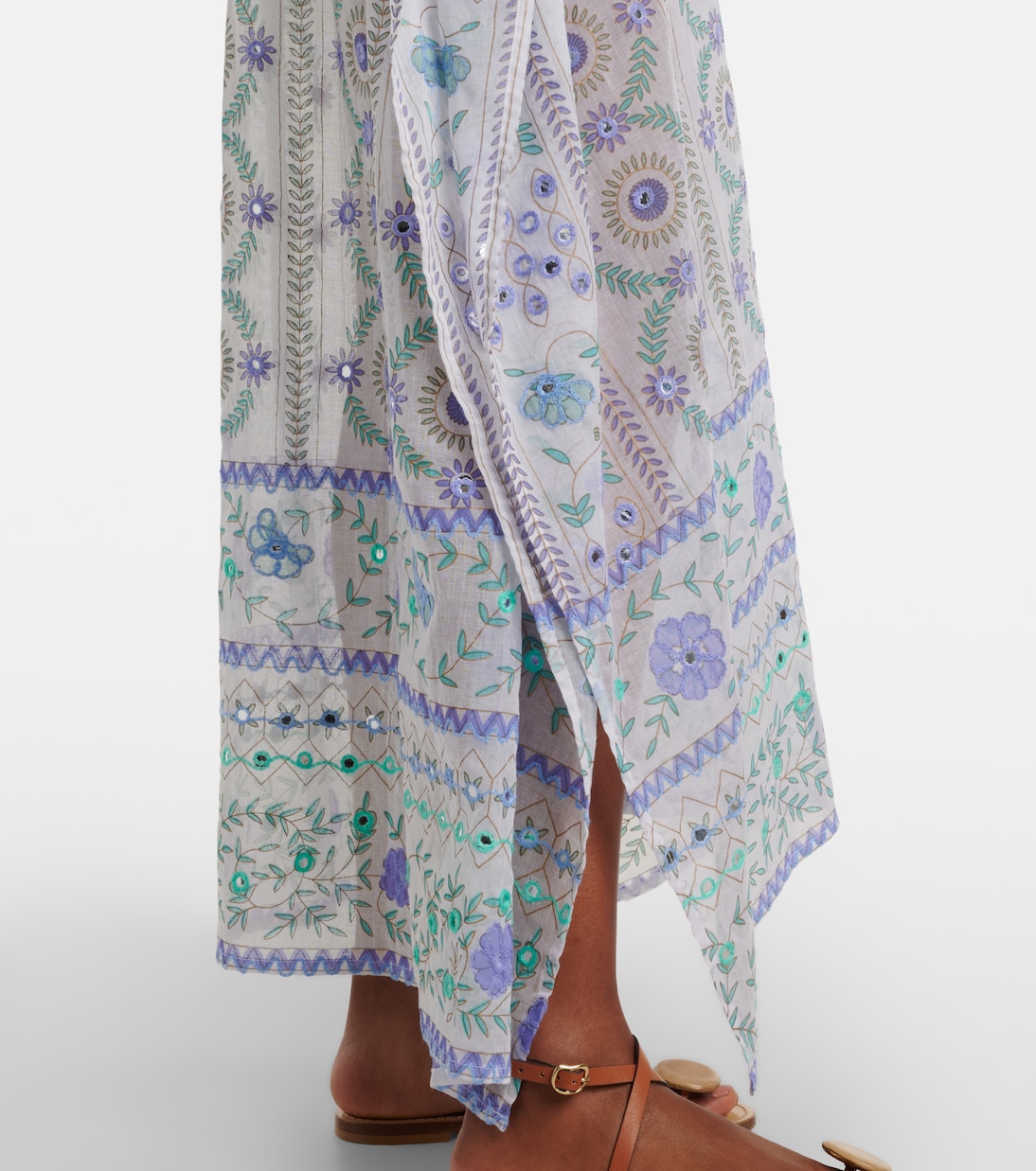 Caftán de algodón floral adornado | Juliet Dunn