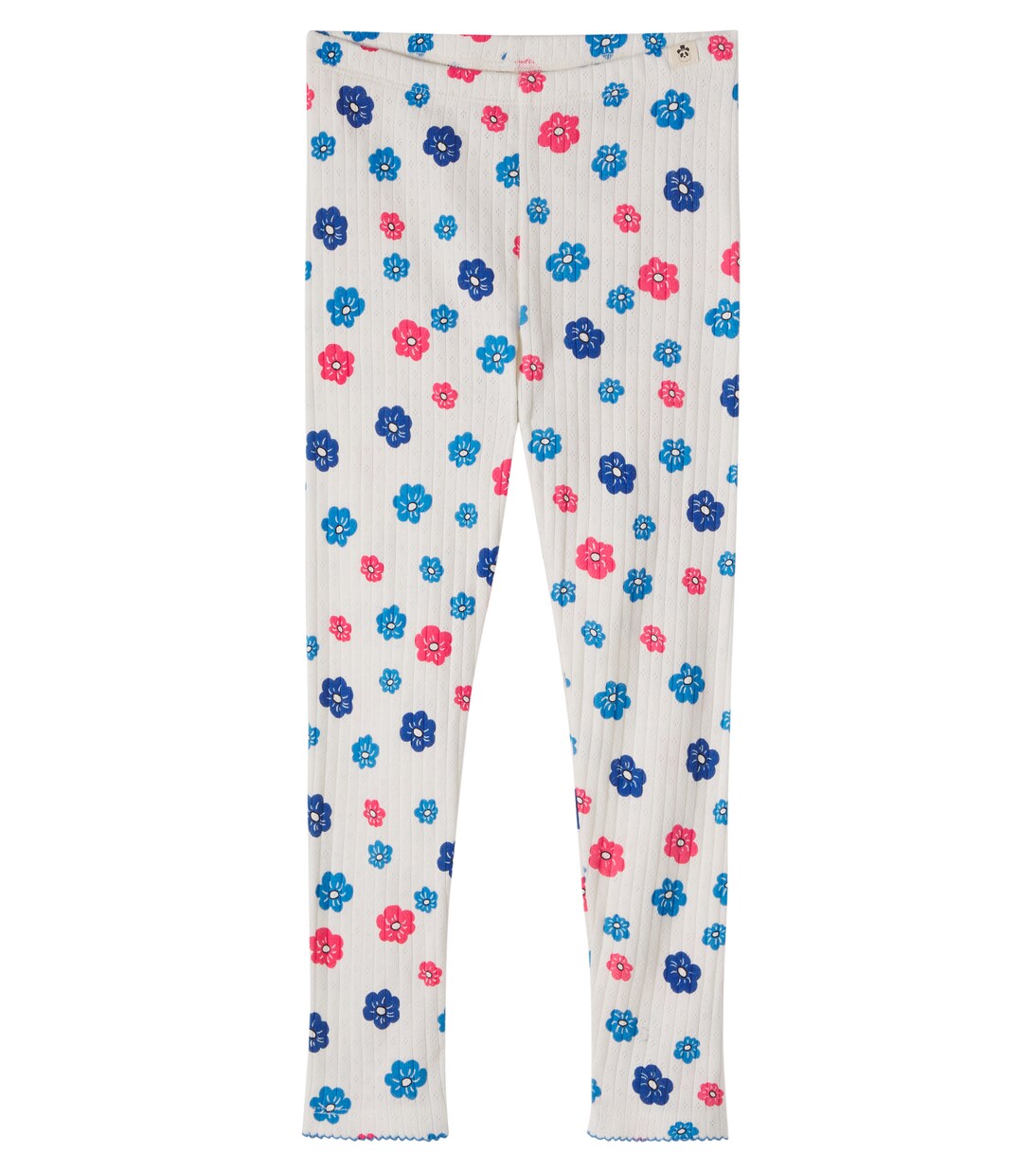 Legging en pointelle de coton à fleurs | Mini Rodini