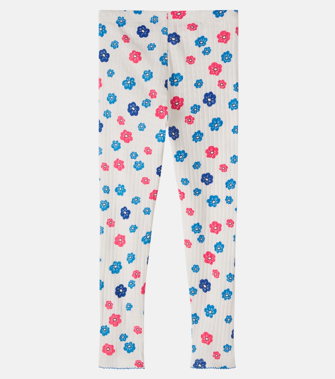 Legging en pointelle de coton à fleurs | Mini Rodini