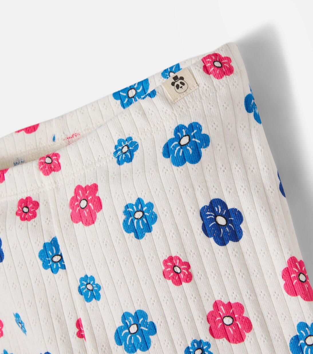 Legging en pointelle de coton à fleurs | Mini Rodini